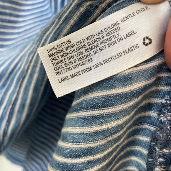 Universal Thread Blue and White Striped Tee T-Shirt Dress swim cover-up nautical - Picture 5 of 5